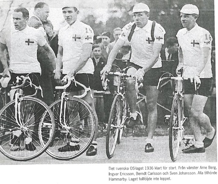 Svenska OS-Cykel laget 1936, alla tillhörde Hammarby IF